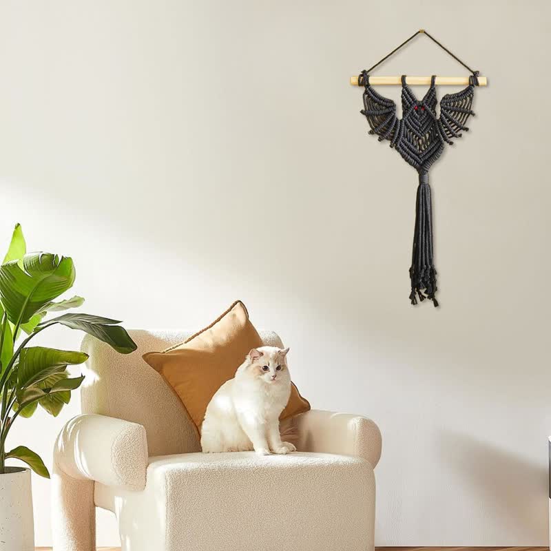 Olivenorma Halloween Weave Macrame Gothic Bat Wall Decor - image 7