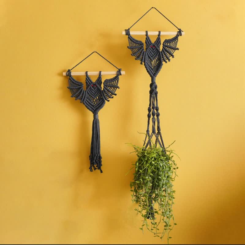 Olivenorma Halloween Weave Macrame Gothic Bat Wall Decor - image 5