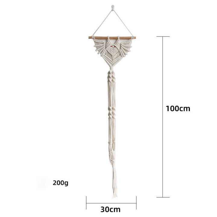 Olivenorma Halloween Weave Macrame Gothic Bat Wall Decor - Beige - Large: 30*100cm - image 2