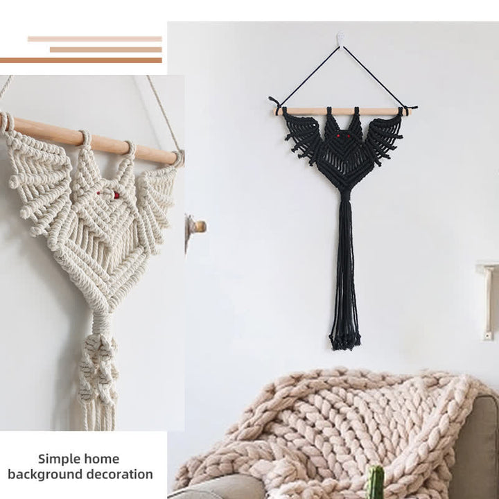 Olivenorma Halloween Weave Macrame Gothic Bat Wall Decor - image 15