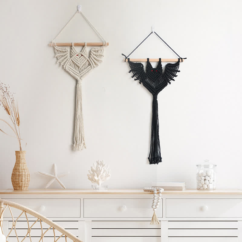 Olivenorma Halloween Weave Macrame Gothic Bat Wall Decor - image 19