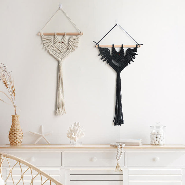 Olivenorma Halloween Weave Macrame Gothic Bat Wall Decor - image 19