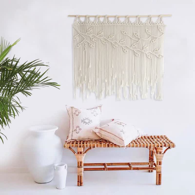 Olivenorma Leaf Shape Macrame Woven Tapestry Wall Hanging Decor - image 2