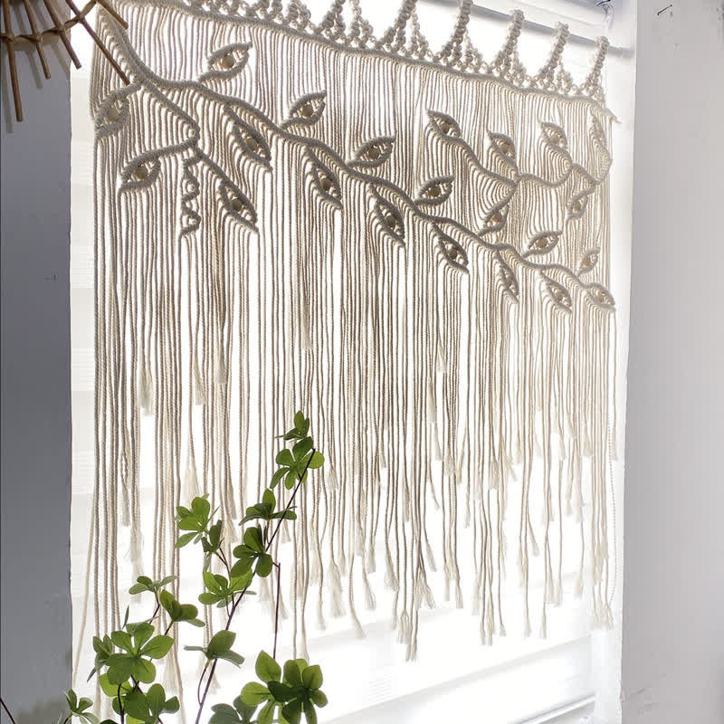 Olivenorma Leaf Shape Macrame Woven Tapestry Wall Hanging Decor - image 1