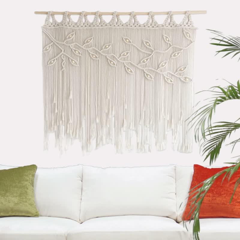 Olivenorma Leaf Shape Macrame Woven Tapestry Wall Hanging Decor - image 7