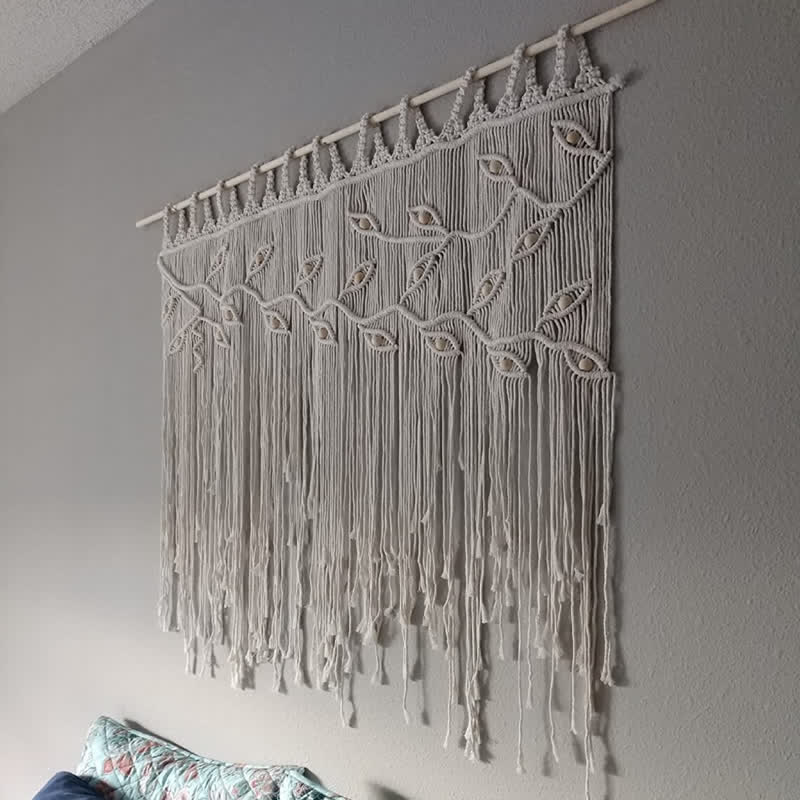 Olivenorma Leaf Shape Macrame Woven Tapestry Wall Hanging Decor - image 6
