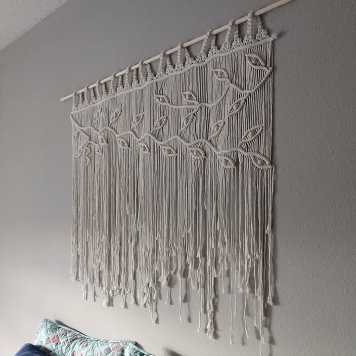 Olivenorma Leaf Shape Macrame Woven Tapestry Wall Hanging Decor - image 6