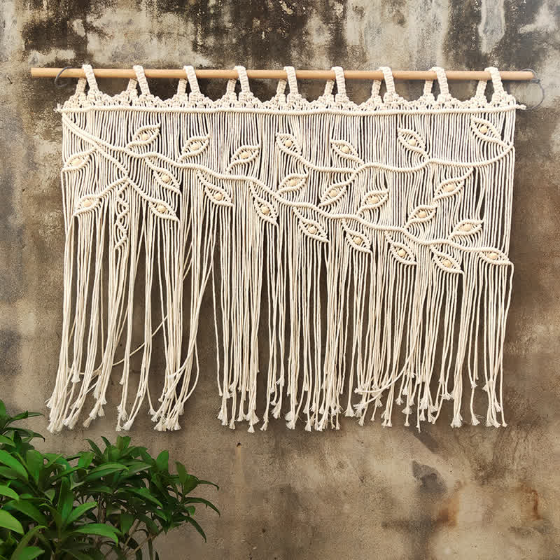 Olivenorma Leaf Shape Macrame Woven Tapestry Wall Hanging Decor - image 3