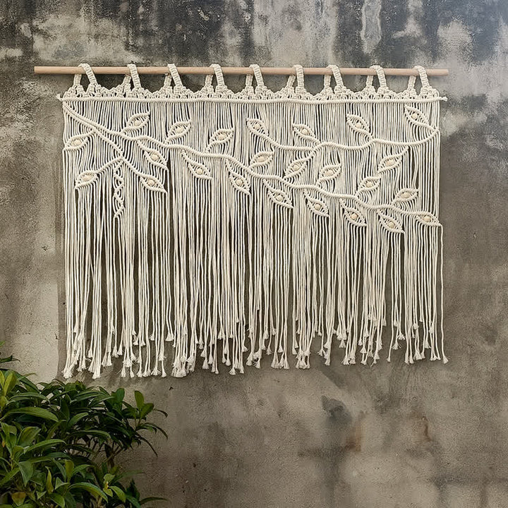 Olivenorma Leaf Shape Macrame Woven Tapestry Wall Hanging Decor - image 4