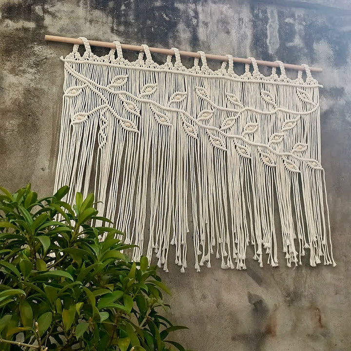 Olivenorma Leaf Shape Macrame Woven Tapestry Wall Hanging Decor - image 5
