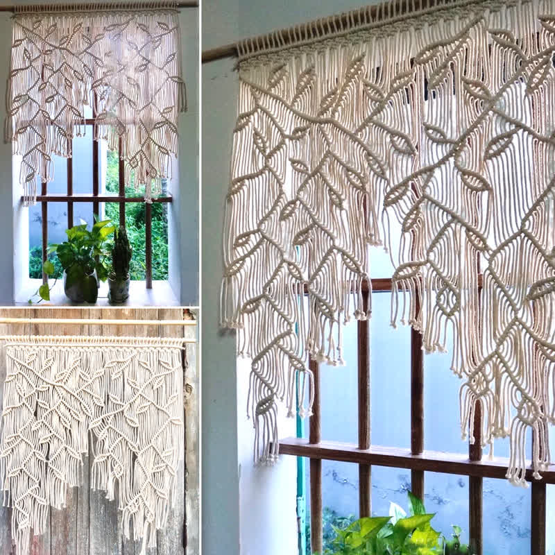 Olivenorma Leaf Shape Macrame Woven Wall Decor - image 2