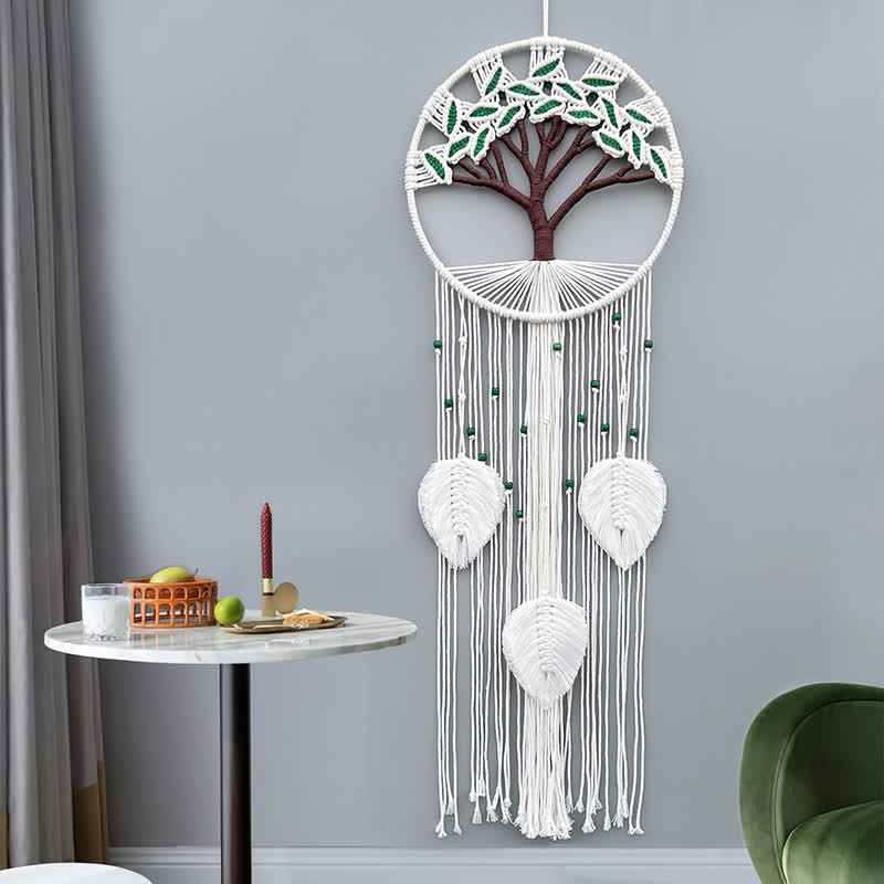 Olivenorma Handwoven Tree Of Life Tapestry Wall Decor - Leaf - 30*110cm - image 1