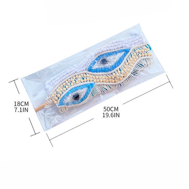 Olivenorma Weave Blue Evil Eye Dyed Tapestry Wall Decor - image 9