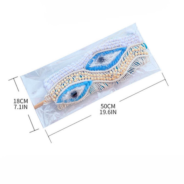 Olivenorma Weave Blue Evil Eye Dyed Tapestry Wall Decor - image 9