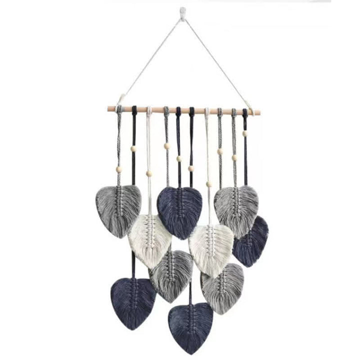 Olivenorma Handwoven Cotton Rope Leaf Tapestry Wall Decor - Gray-blue - image 14