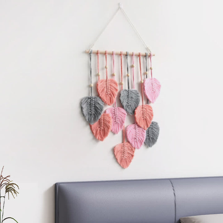 Olivenorma Handwoven Cotton Rope Leaf Tapestry Wall Decor - image 8