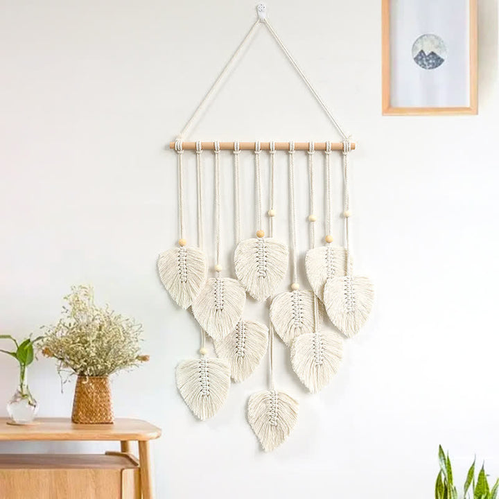 Olivenorma Handwoven Cotton Rope Leaf Tapestry Wall Decor - image 13