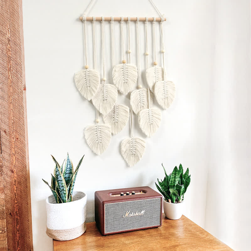 Olivenorma Handwoven Cotton Rope Leaf Tapestry Wall Decor - image 11