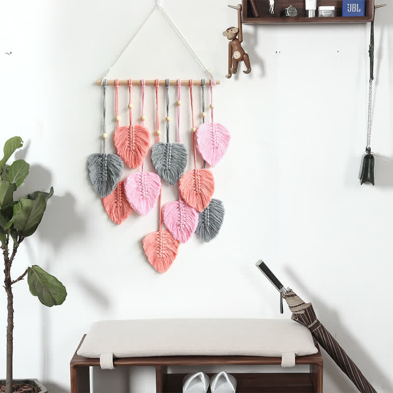 Olivenorma Handwoven Cotton Rope Leaf Tapestry Wall Decor - image 9