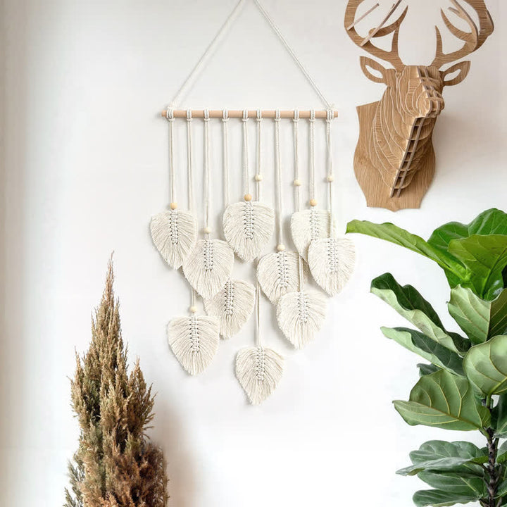 Olivenorma Handwoven Cotton Rope Leaf Tapestry Wall Decor - image 12