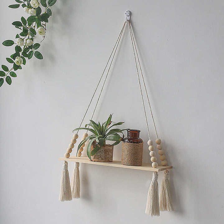 Olivenorma Cotton Rope Wooden Board Storage Rack Wall Decor - 23.03*13.77 inch - image 0