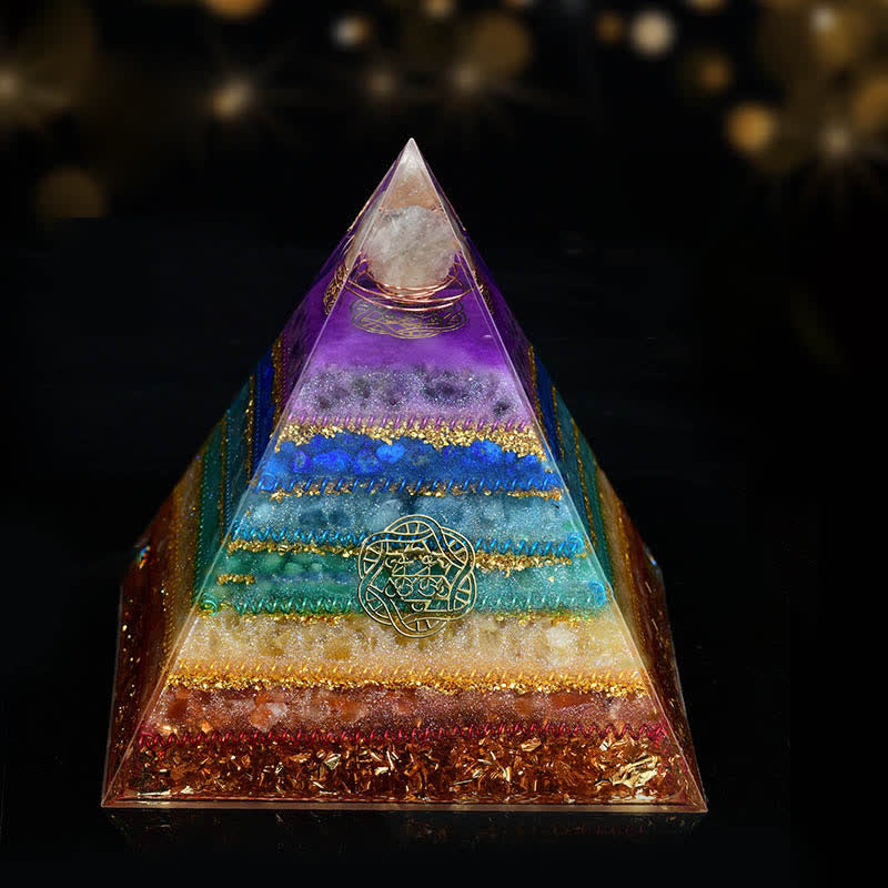 Olivenorma Chakra Energy Triangle Crystal Ball Orgone Pyramid - All-around Protection - 15cm*15cm - image 0