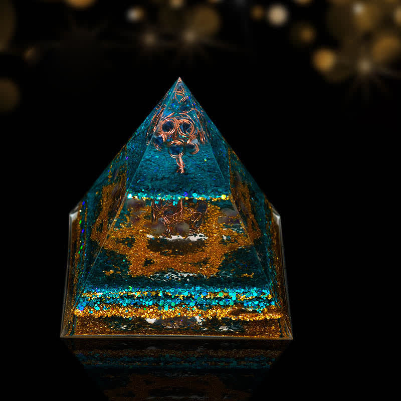 Olivenorma Natural Crystal Ornaments Functional Healing Orgone Pyramid - Everything Goes Well - image 5