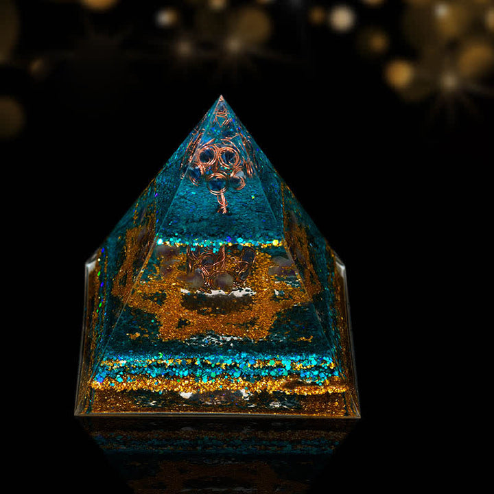 Olivenorma Natural Crystal Ornaments Functional Healing Orgone Pyramid - Everything Goes Well - image 5