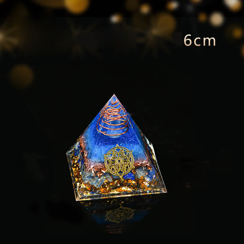 Olivenorma 5-15cm Clear Crystal Blue Aventurine Orgone Pyramid - Peaceful and Health - 6cm - image 2