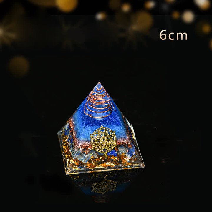Olivenorma 5-15cm Clear Crystal Blue Aventurine Orgone Pyramid - Peaceful and Health - 6cm - image 2