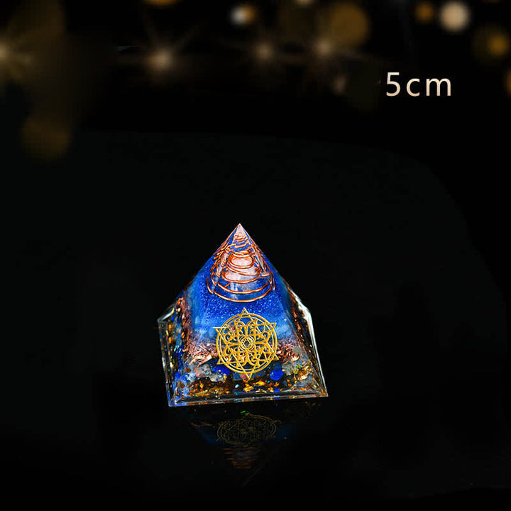Olivenorma 5-15cm Clear Crystal Blue Aventurine Orgone Pyramid - Peaceful and Health - 5cm - image 1