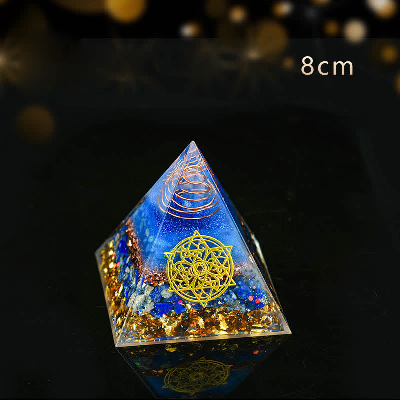 Olivenorma 5-15cm Clear Crystal Blue Aventurine Orgone Pyramid - Peaceful and Health - 8cm - image 3