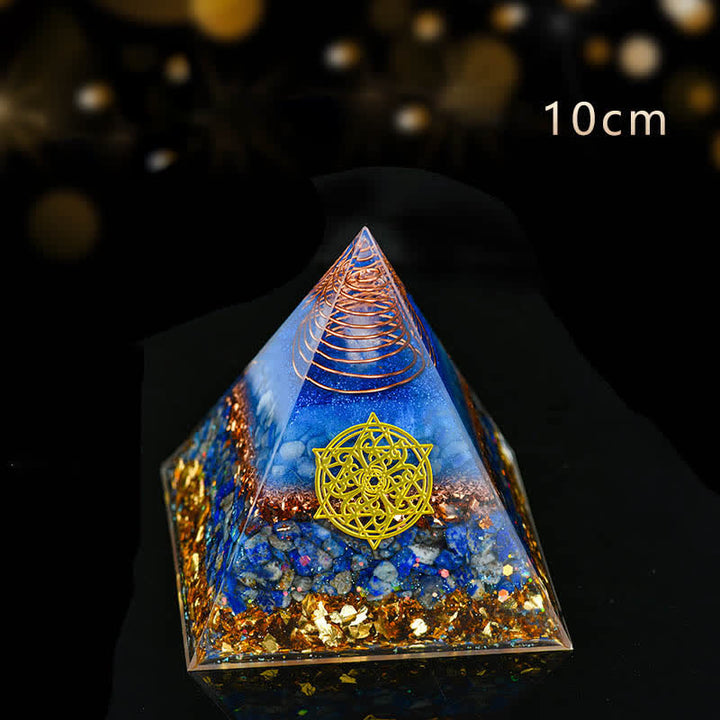 Olivenorma 5-15cm Clear Crystal Blue Aventurine Orgone Pyramid - Peaceful and Health - 10cm - image 4