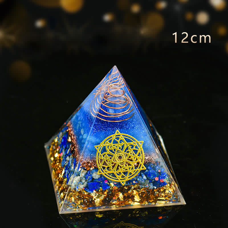 Olivenorma 5-15cm Clear Crystal Blue Aventurine Orgone Pyramid - Peaceful and Health - 12cm - image 5