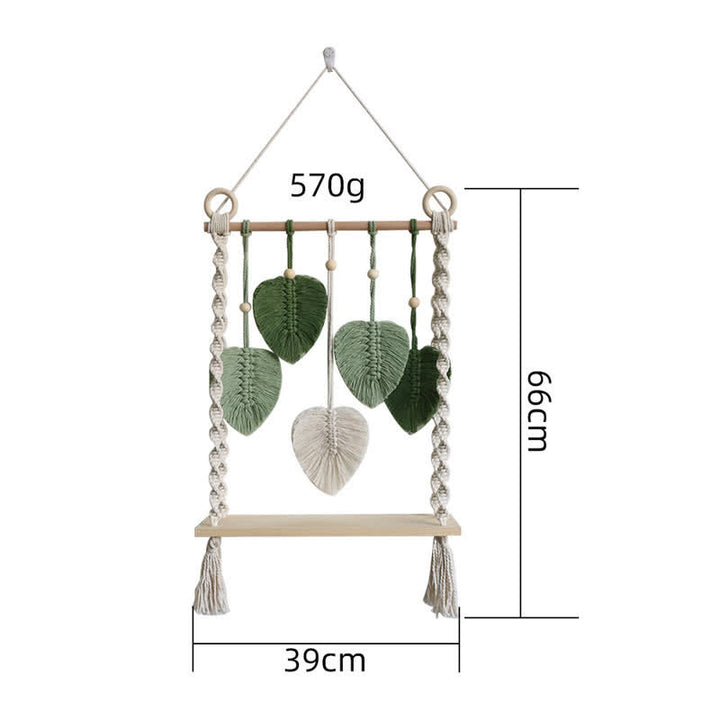 Olivenorma Weave Wood Shelf Storage Rack Wall Decor - image 6
