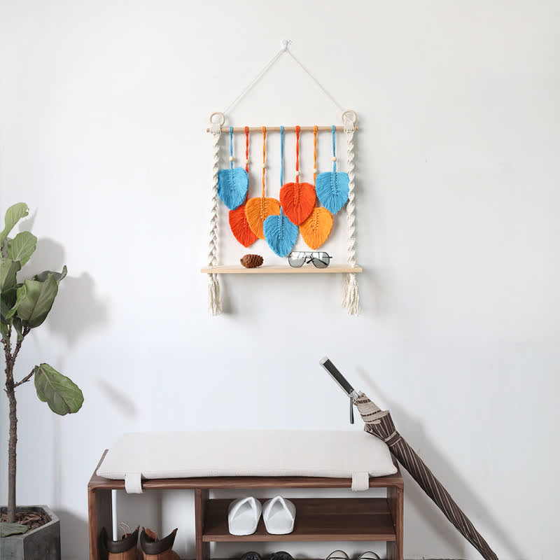Olivenorma Weave Wood Shelf Storage Rack Wall Decor - image 8