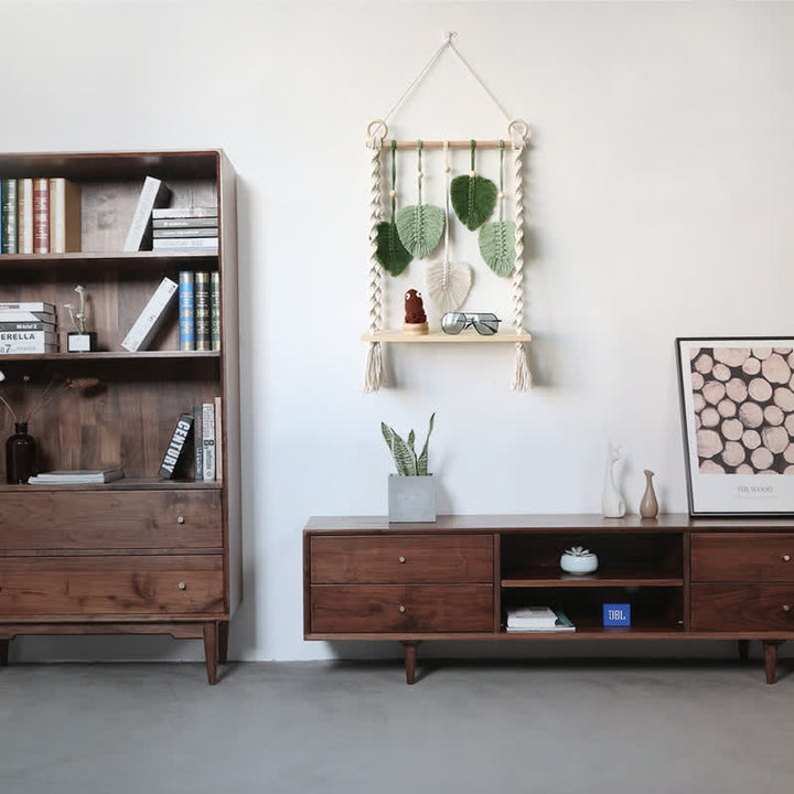 Olivenorma Weave Wood Shelf Storage Rack Wall Decor - image 1