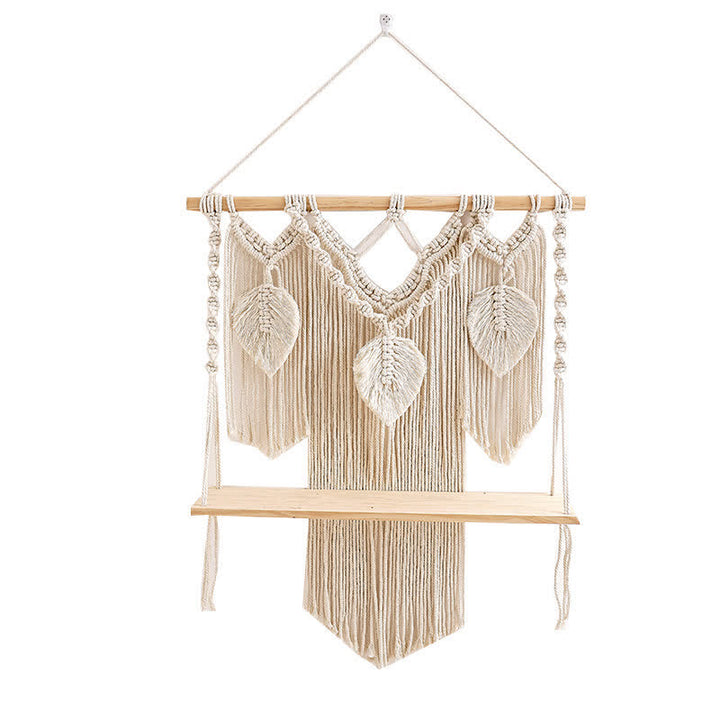 Olivenorma Boho Woven Tapestry Wood Shelf Wall Decor - image 9