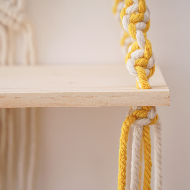 Olivenorma Handwoven Tapestry Wood Shelf Wall Decor - image 17