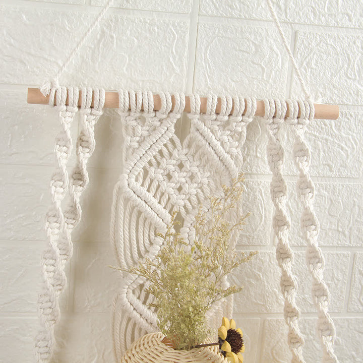 Olivenorma Handwoven Tapestry Wood Shelf Wall Decor - image 6