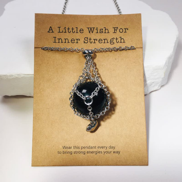 Olivenorma Natural Crystal Silver Color Pouch Heart Pendant Necklace - image 17