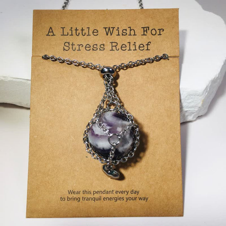 Olivenorma Natural Crystal Silver Color Pouch Heart Pendant Necklace - image 8