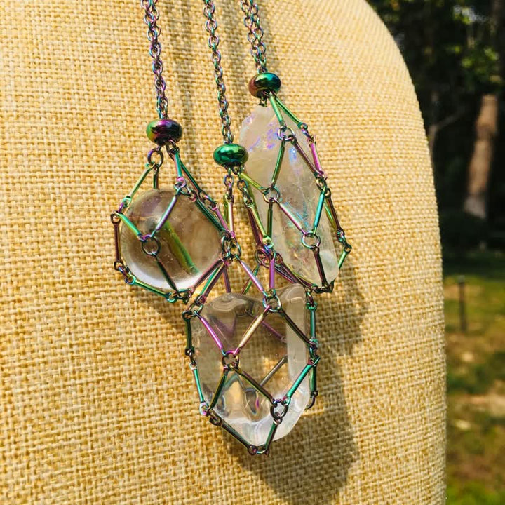 Olivenorma Medium Natural Crystal Color Plating Pouch Necklace - image 20
