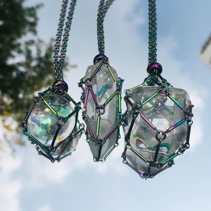 Olivenorma Medium Natural Crystal Color Plating Pouch Necklace - image 23