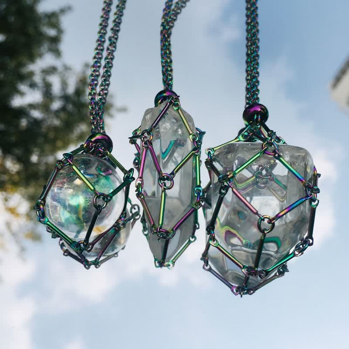 Olivenorma Medium Natural Crystal Color Plating Pouch Necklace - image 23