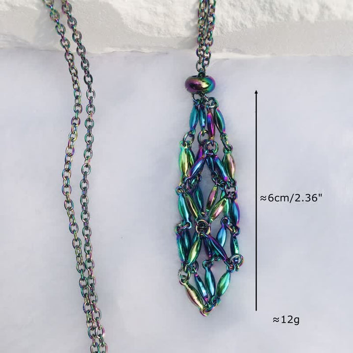 Olivenorma Color Plating Rice Beads Chain Crystal Pouch Necklace - image 19