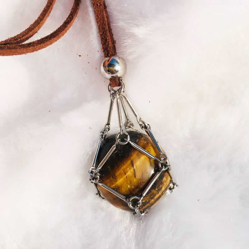 Olivenorma Natural Crystal Pouch Leather Rope Necklace - image 23