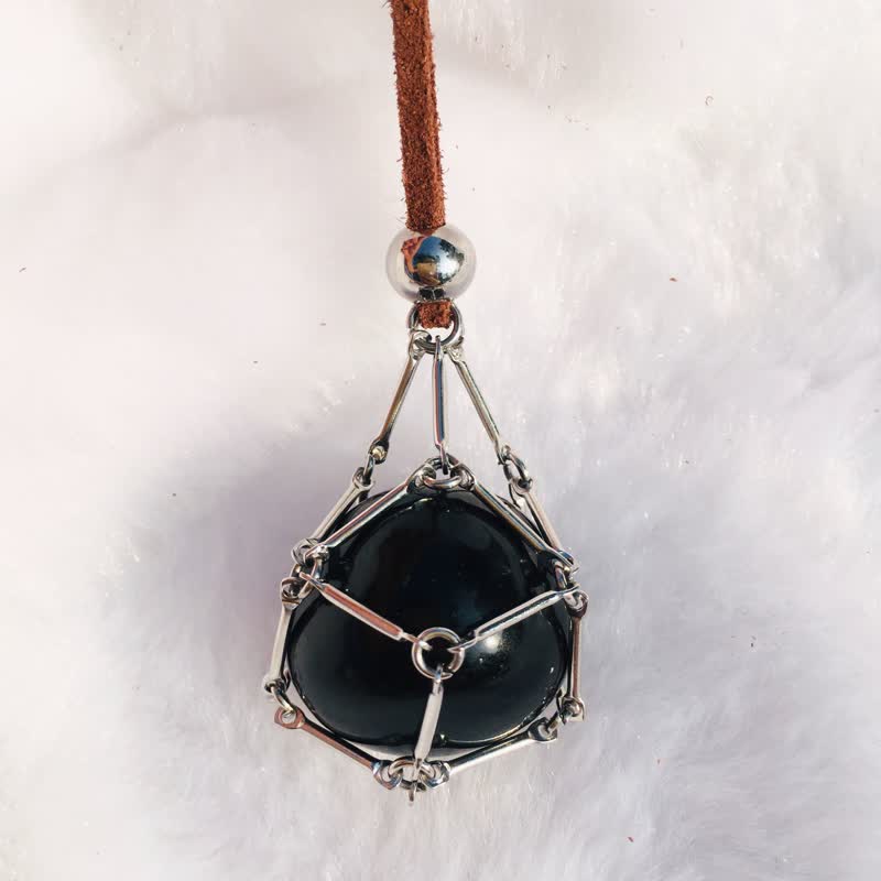 Olivenorma Natural Crystal Pouch Leather Rope Necklace - image 26