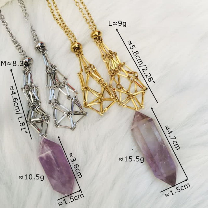 Olivenorma Clear Quartz Sliver Golden Pouch Necklace - image 9