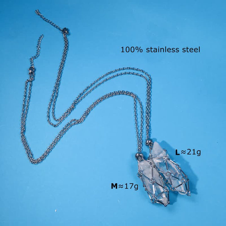 Olivenorma Clear Quartz Sliver Golden Pouch Necklace - image 10